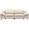 HÁROMÜLÉSES KANAPÉ bőr bézs  - bézs/krómszínű, Design, műanyag/bőr (234/83-99/110cm) - Celina Home