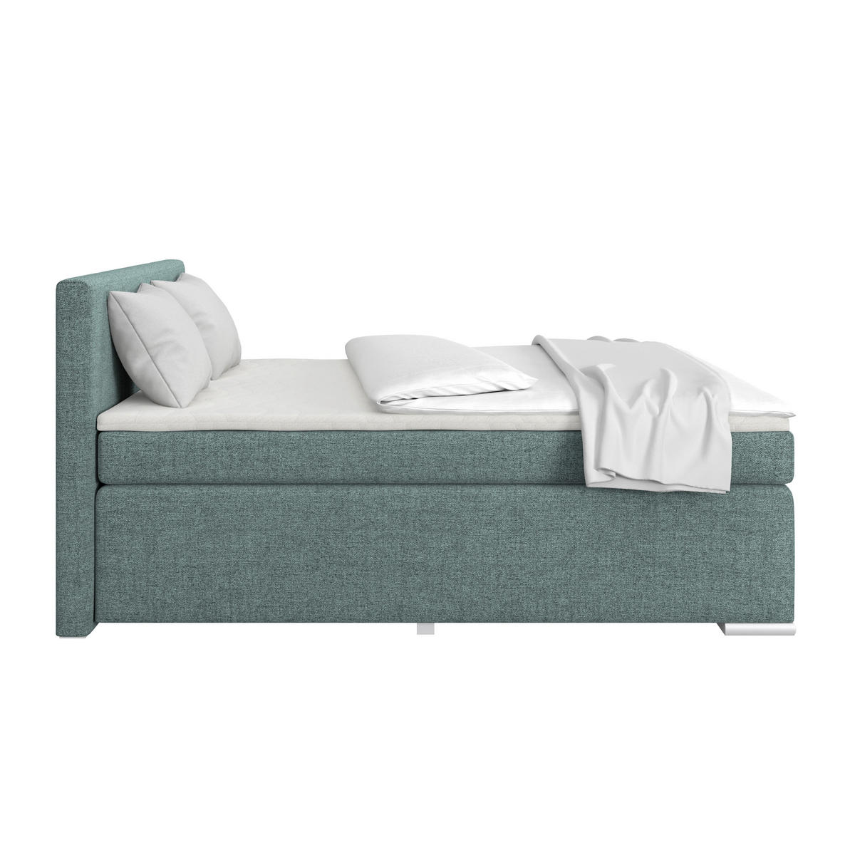 BOXSPRINGBETT 180/200 cm  in Blau  - Blau/Alufarben, Basics, Kunststoff/Textil (180/200cm) - Boxxx