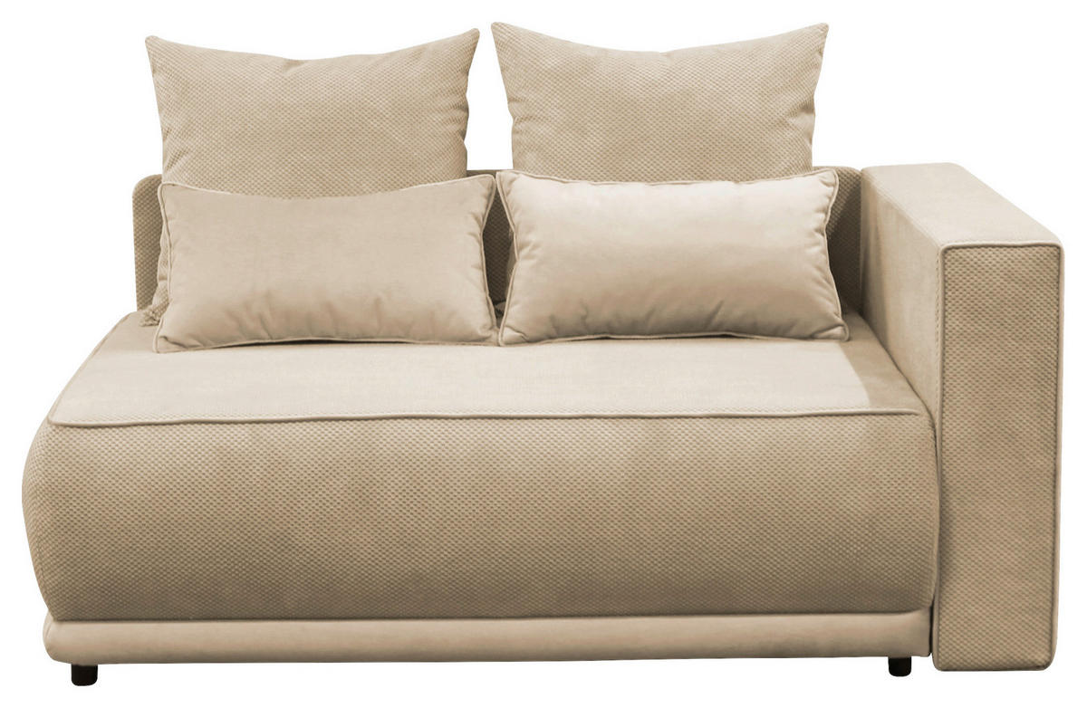 RÉCAMIERE in Plüsch Creme  - Creme/Rosa, Design, Kunststoff/Textil (168/73/99cm) - MID.YOU