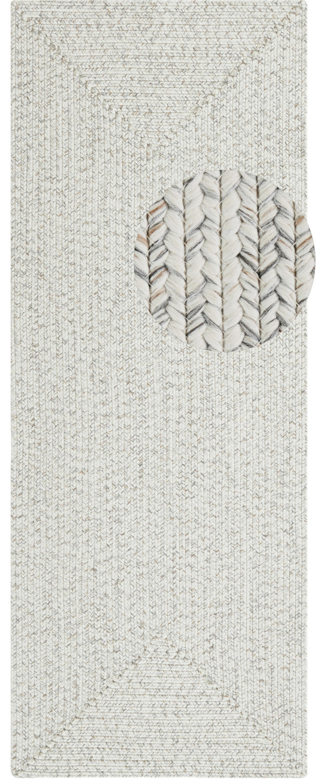 LÄUFER 80/200 cm Braided  - Multicolor/Creme, Design, Kunststoff (80/200cm)