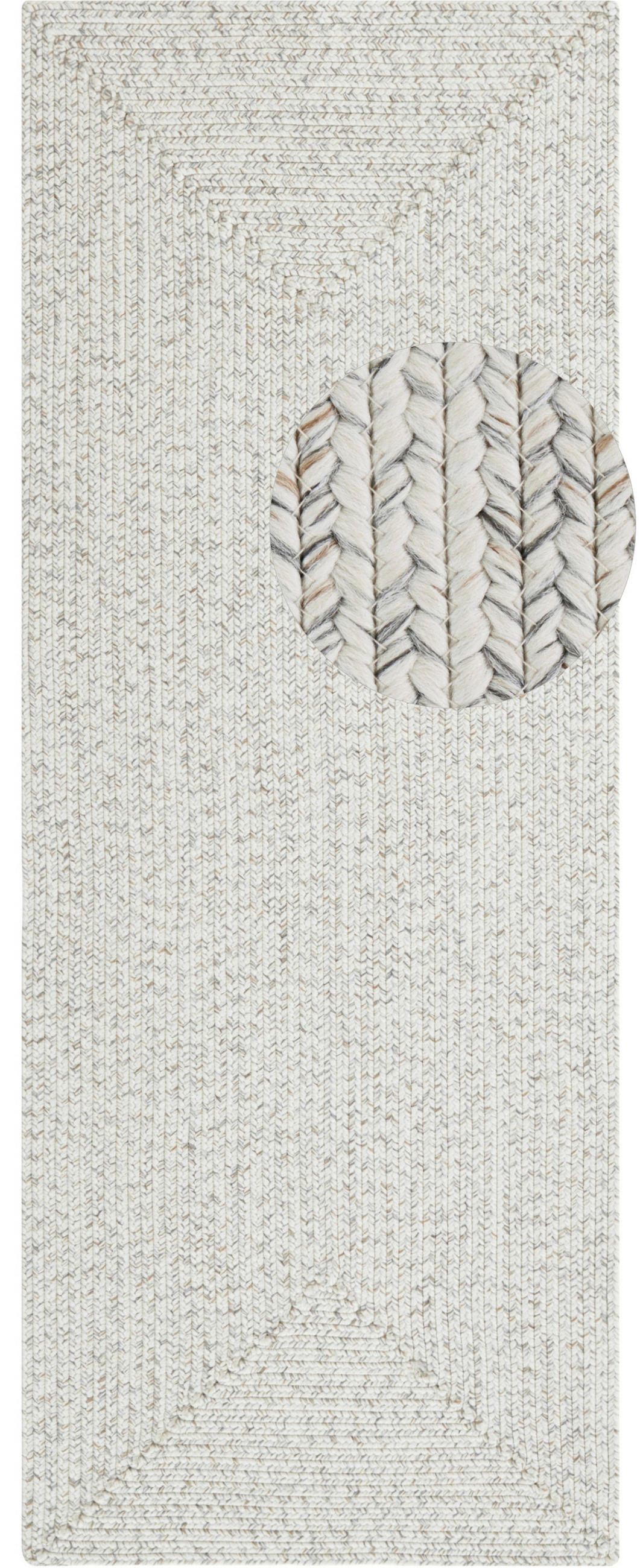 LÄUFER 80/200 cm Braided  - Multicolor/Creme, Design, Kunststoff (80/200cm)