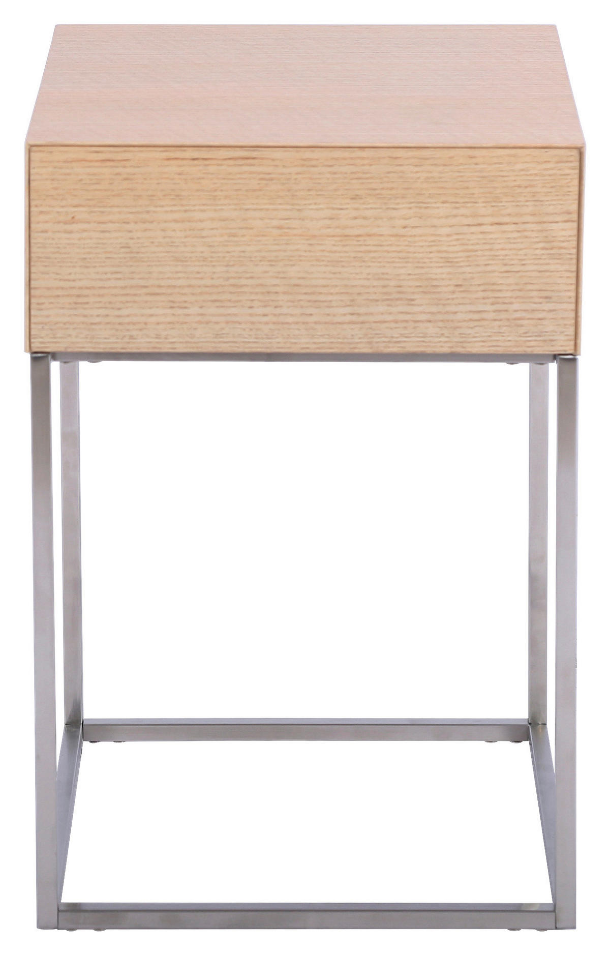 NACHTKÄSTCHEN in furniert Eiche Silberfarben, Eichefarben  - Eichefarben/Silberfarben, Basics, Holz/Holzwerkstoff (40/62/40cm) - Xora