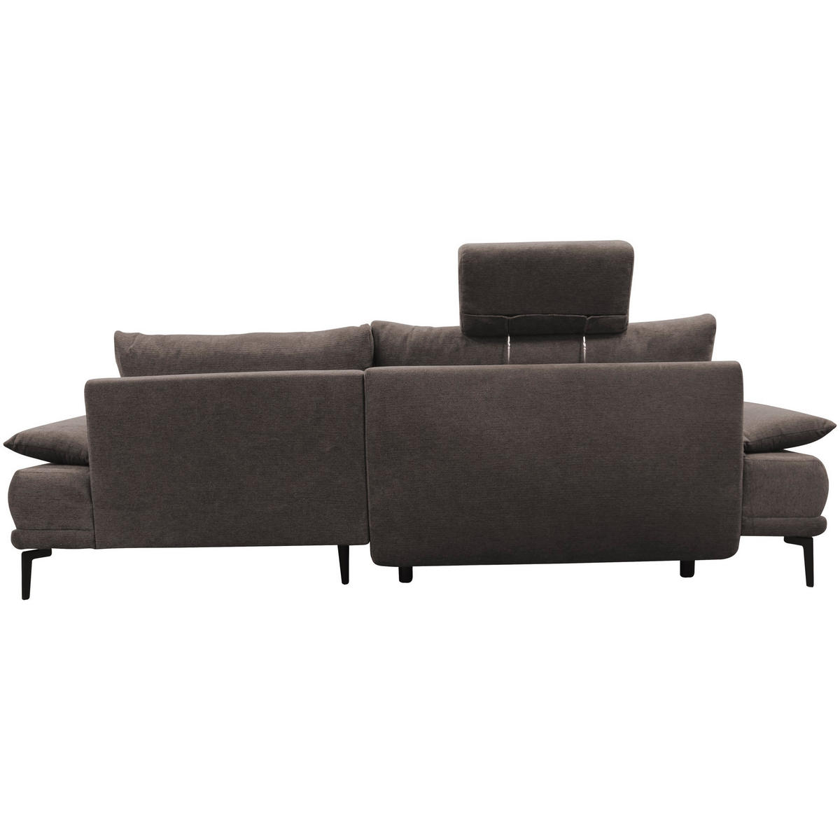 ECKSOFA in Webstoff Graubraun  260/192 cm  - Graubraun/Schwarz, Design, Textil/Metall (260/192cm) - MID.YOU