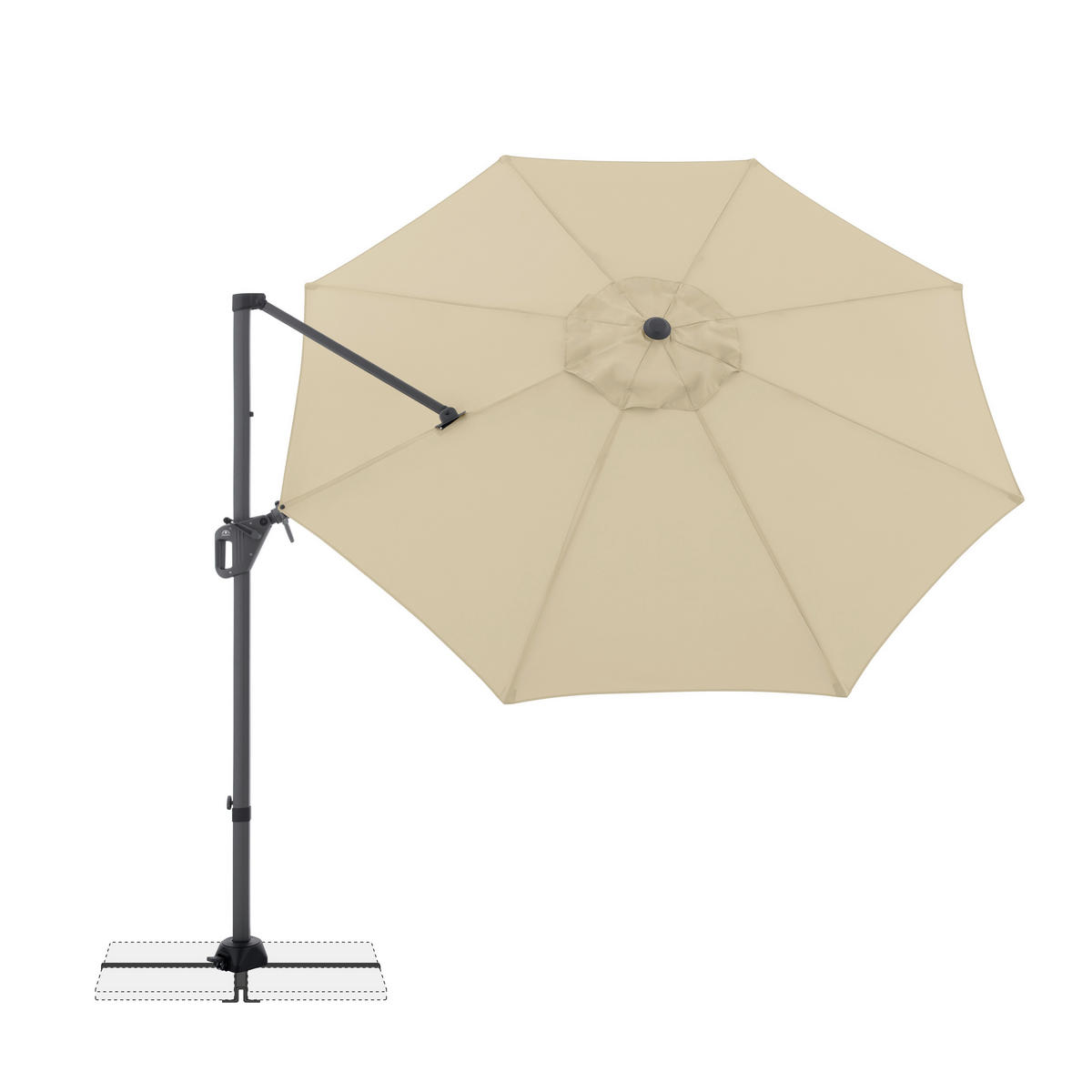 AMPELSCHIRM 310 cm Anthrazit, Sandfarben  - Sandfarben/Anthrazit, Basics, Textil/Metall (310cm) - Doppler