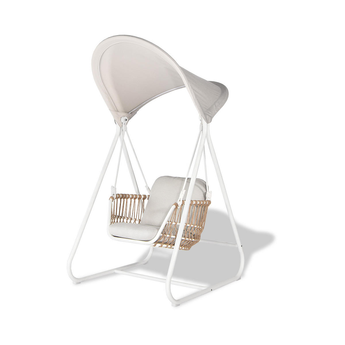 LJULJAČKA VRTNA  metal   - bijela/prirodne boje, Moderno, metal/tekstil (120/192/103cm) - Ambia Garden