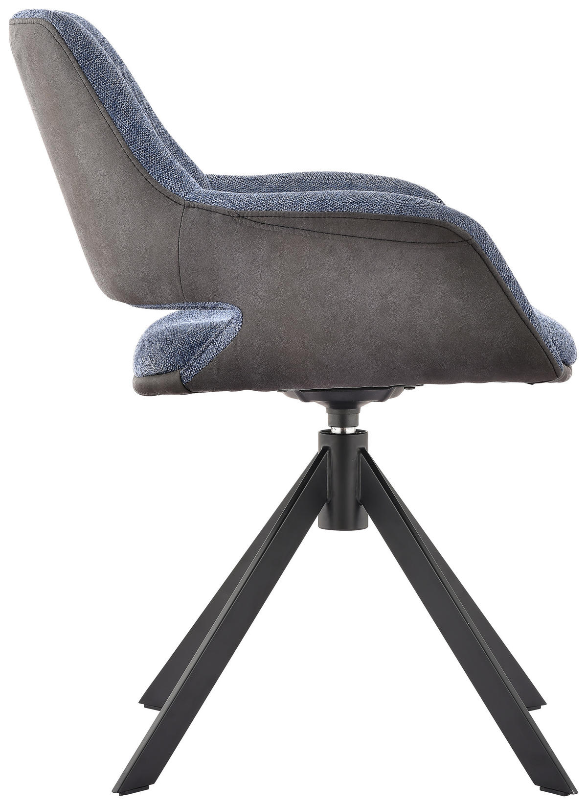 STOLICA SA RUKONASLONOM  plava, crna, tamnosiva       - tamnosiva/plava, Dizajnerski, metal/tekstil (66/83,5/62,5cm) - Novel