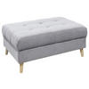 HOCKER Mikrovelours Hellgrau  - Hellgrau/Kieferfarben, KONVENTIONELL, Holz/Textil (106/48/80cm) - MID.YOU