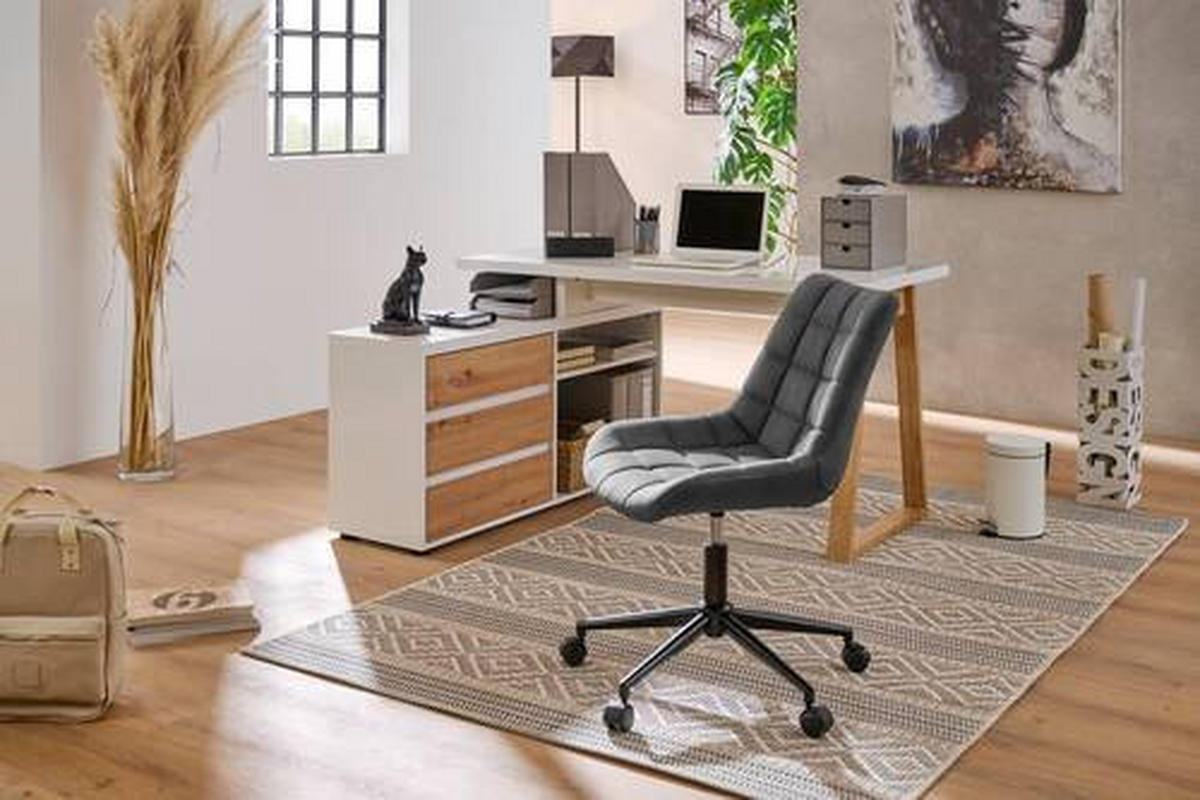 ECKSCHREIBTISCH 135/120/75 cm  in Weiß, Eiche Artisan  - Weiß/Eiche Artisan, MODERN, Holzwerkstoff (135/120/75cm) - Stylife