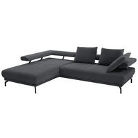 ECKSOFA in Chenille Dunkelgrau  - Dunkelgrau/Schwarz, Design, Textil/Metall (224/305cm) - Dieter Knoll