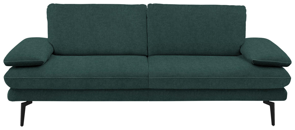 3-SITZER-SOFA in Velours Opal  - Beige/Opal, Design, Textil/Metall (222/89/104cm) - Dieter Knoll