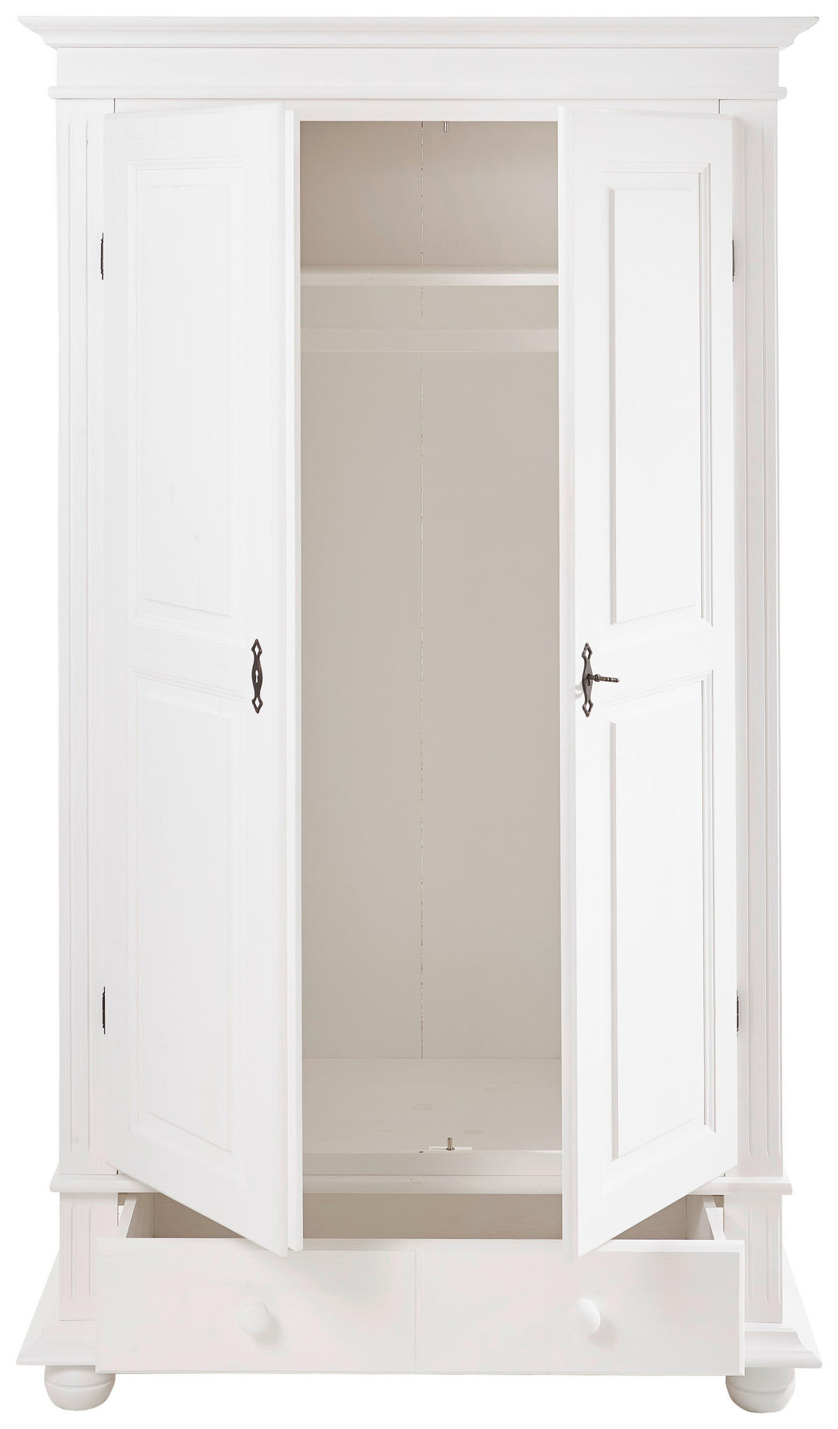 GARDEROBENSCHRANK  in 110/192/58 cm  - Schwarz/Weiß, LIFESTYLE, Holz/Metall (110/192/58cm) - Landscape