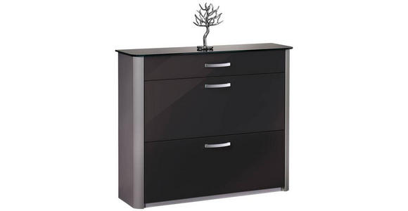 SCHUHSCHRANK 117/97/34 cm - Chromfarben/Silberfarben, Basics, Glas/Holzwerkstoff (117/97/34cm) - Moderano