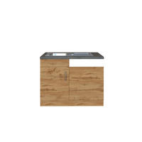 BÄNKSKÅP FÖR DISKHO 110/85/60 cm  i ekfärgad  - kromfärg/ekfärgad, Modern, metall/trämaterial (110/85/60cm) - Held