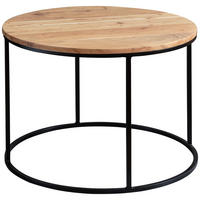 SOFFBORD i trä 60/60/43 cm  - svart/akaciefärgad, Modern, metall/trä (60/60/43cm) - MID.YOU