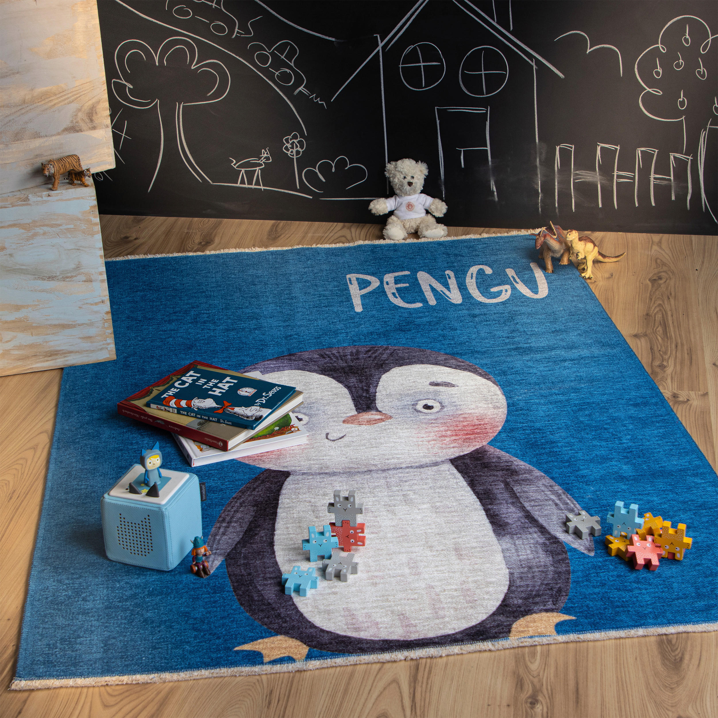 COVOR PENTRU COPII - albastru/alb, Trend, textil (115/170cm) - Ben'n'jen