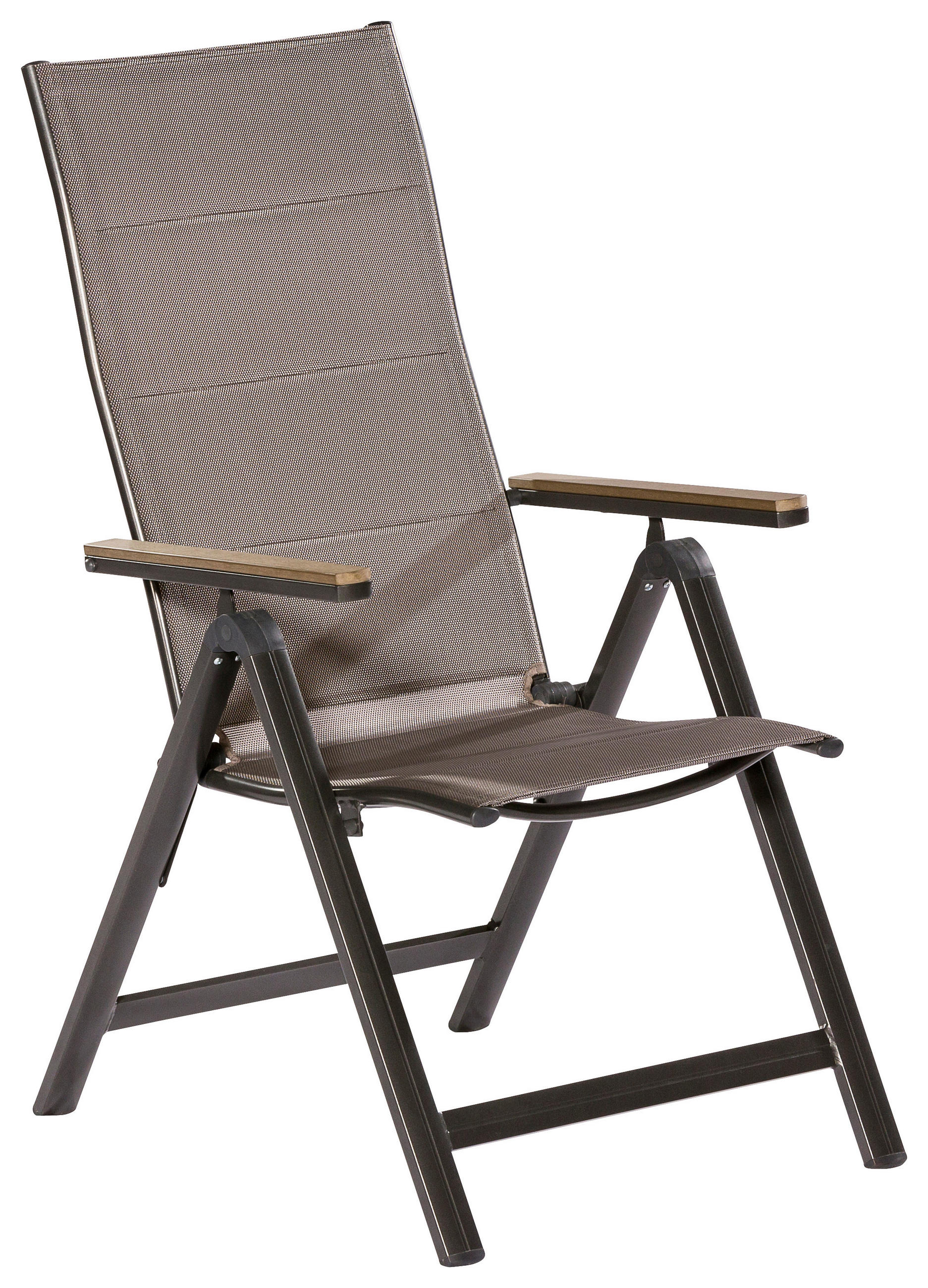 GARTENKLAPPSESSEL Aluminium Graphitfarben, Grau  - Graphitfarben/Grau, MODERN, Kunststoff/Metall (58/112/113cm) - Gardenson