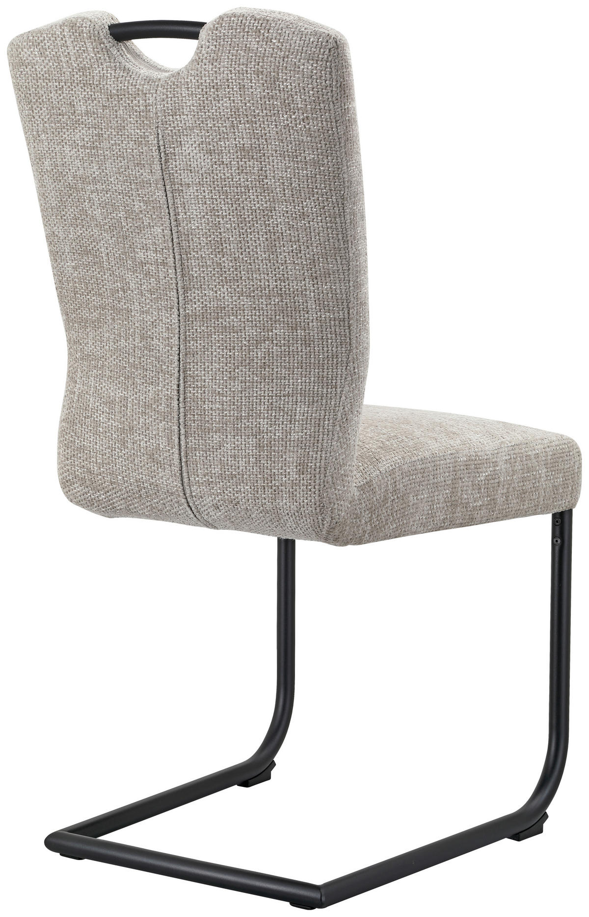 SZÁNKÓTALPAS SZÉK fém, textil fekete, világosszürke  - világosszürke/fekete, Design, textil/fém (46/97/59cm) - Novel