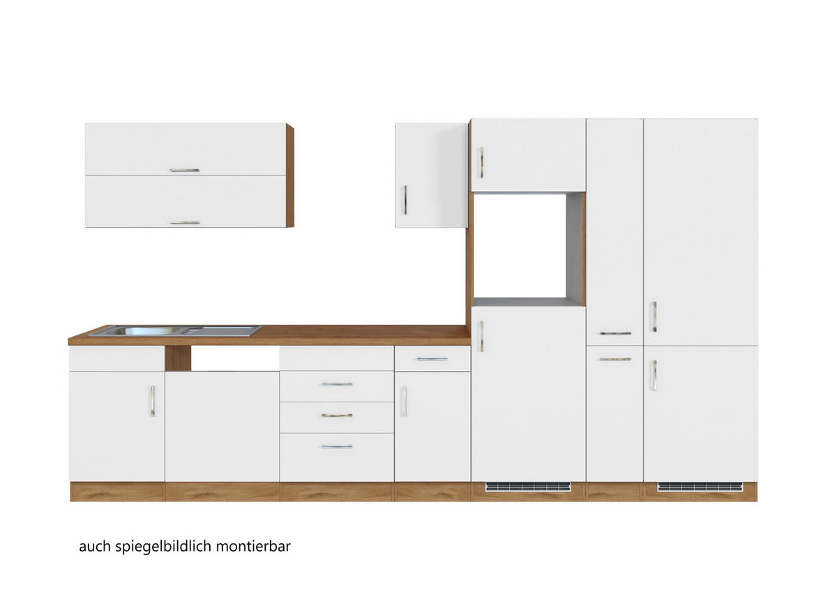 KÜCHENLEERBLOCK   in Weiß  - Eichefarben/Weiß, MODERN, Holzwerkstoff (360/200/60cm) - Held