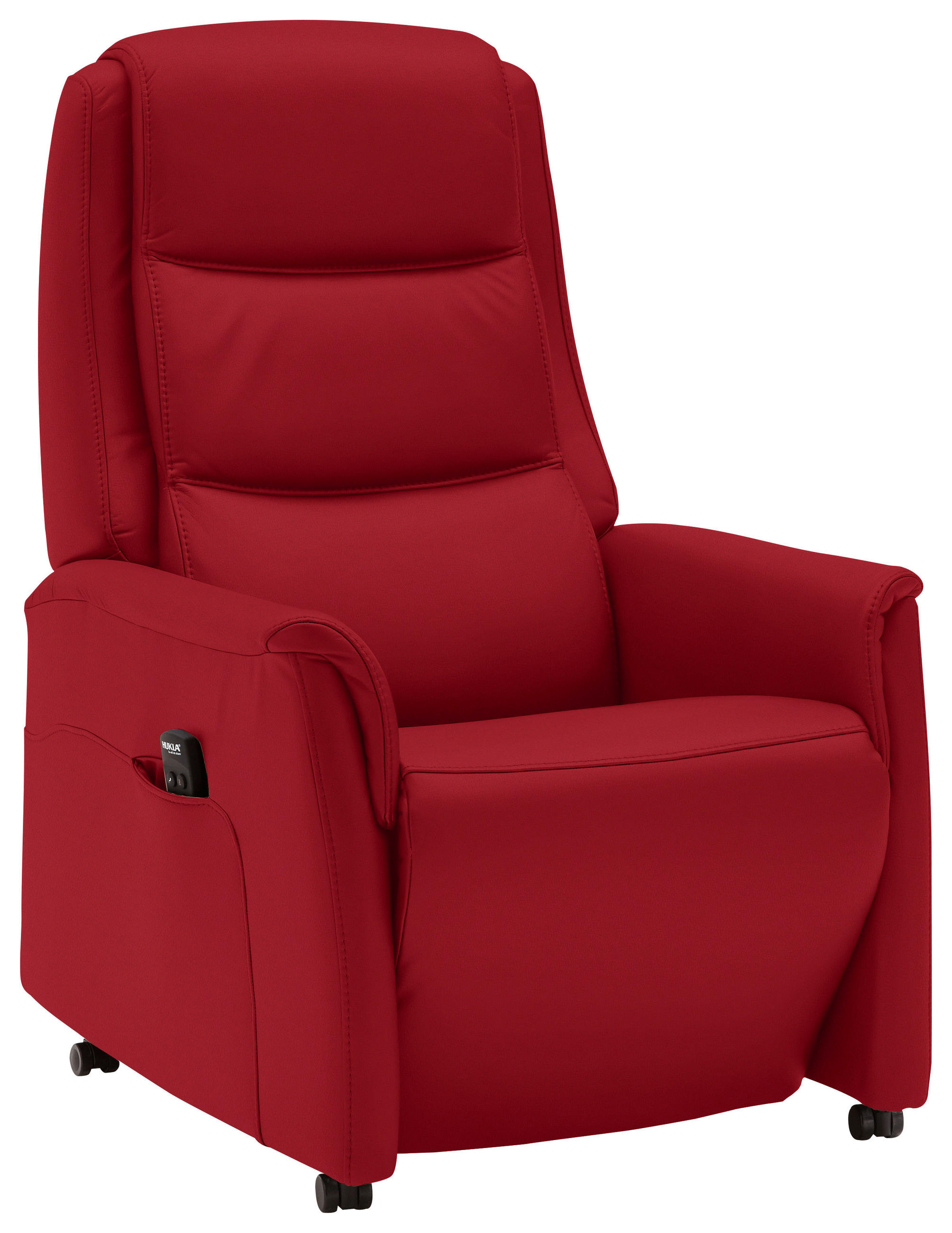 FERNSEHSESSEL in Rot  - Rot/Schwarz, KONVENTIONELL, Leder/Kunststoff (70/107/88cm) - Valdera