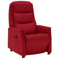 FERNSEHSESSEL in Rot  - Rot/Schwarz, Konventionell, Leder/Kunststoff (70/107/88cm) - Livetastic