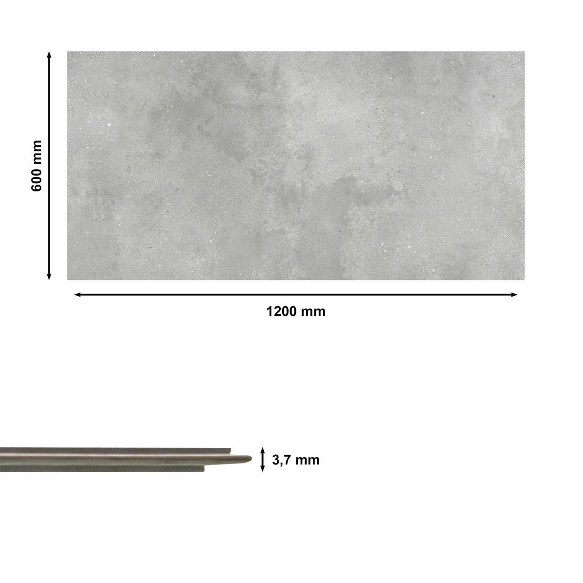 Vinyl für die Wand XL  - Hellgrau, MODERN, Kunststoff (120/60/0,37cm)
