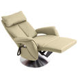 RELAXSESSEL in Leder Creme  - Edelstahlfarben/Creme, KONVENTIONELL, Leder/Metall (78/113/81cm) - Cantus