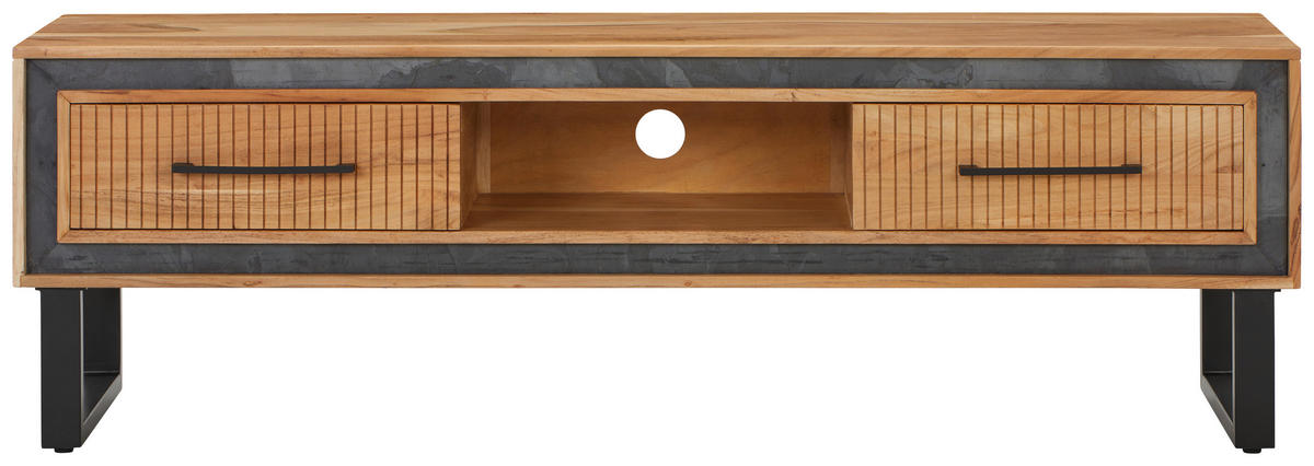 LOWBOARD  in 160/50/40 cm  - Schwarz/Akaziefarben, LIFESTYLE, Holz/Stein (160/50/40cm) - MID.YOU