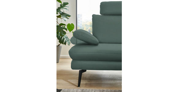 ECKSOFA in Echtleder Opal 310/180 cm - Opal/Schwarz, Design, Leder/Metall (310/180cm) - Dieter Knoll