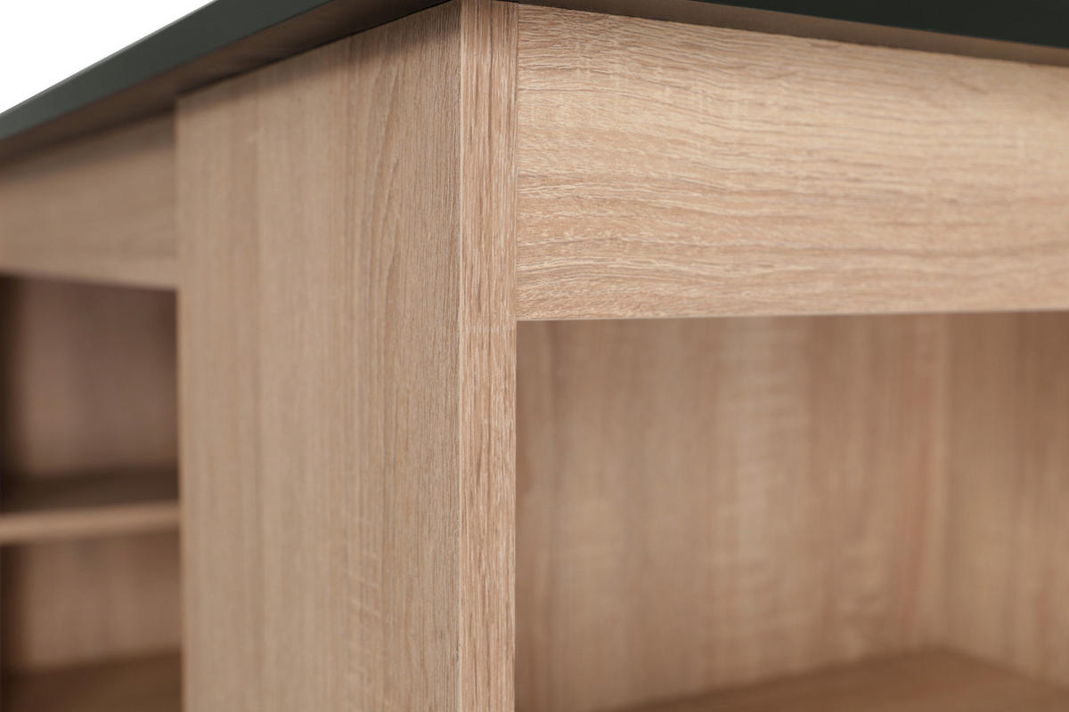 BARTISCH rechteckig Grau, Eichefarben  - Eichefarben/Grau, Design, Holzwerkstoff (103/50/115cm) - Respekta