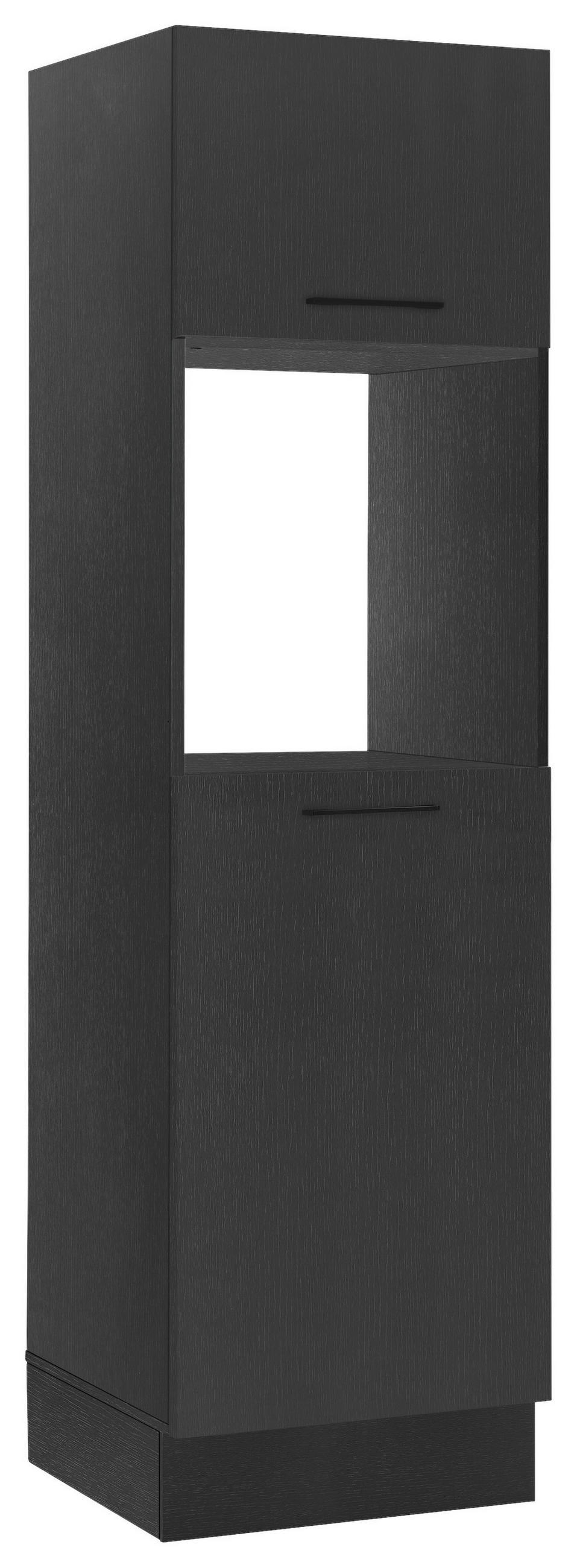 P & B Geräteumbauschrank Schwarz 60x211x57 cm