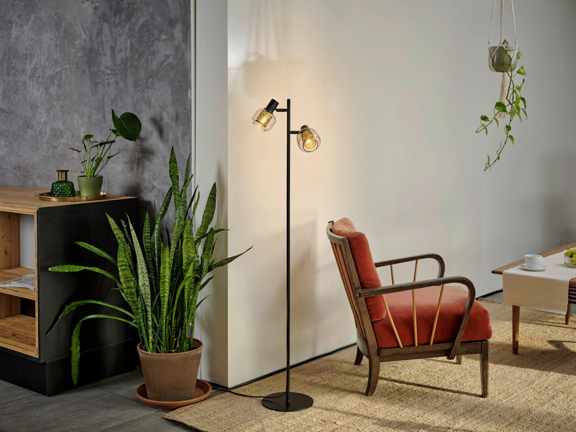 STEHLEUCHTE 24/140 cm    - Schwarz, Basics, Glas/Metall (24/140cm) - Osram