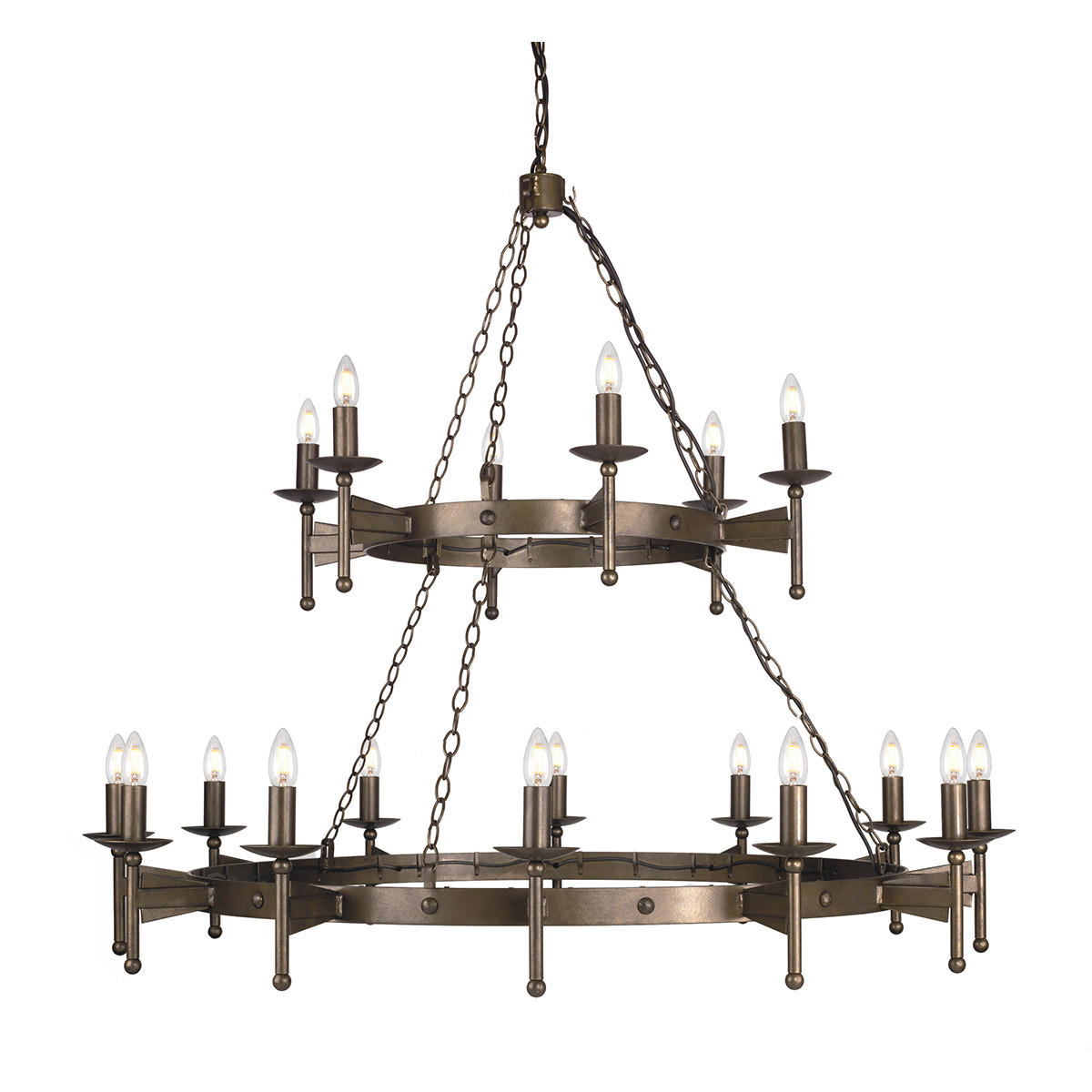 TAKKRONA Crownwell 130/128.5 cm  - bronsfärgad, Romantik / Lanthus, metall (130/128.5cm) - Elstead Lighting