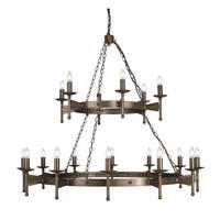 TAKKRONA Crownwell 130/128.5 cm  - bronsfärgad, Romantik / Lanthus, metall (130/128.5cm) - Elstead Lighting