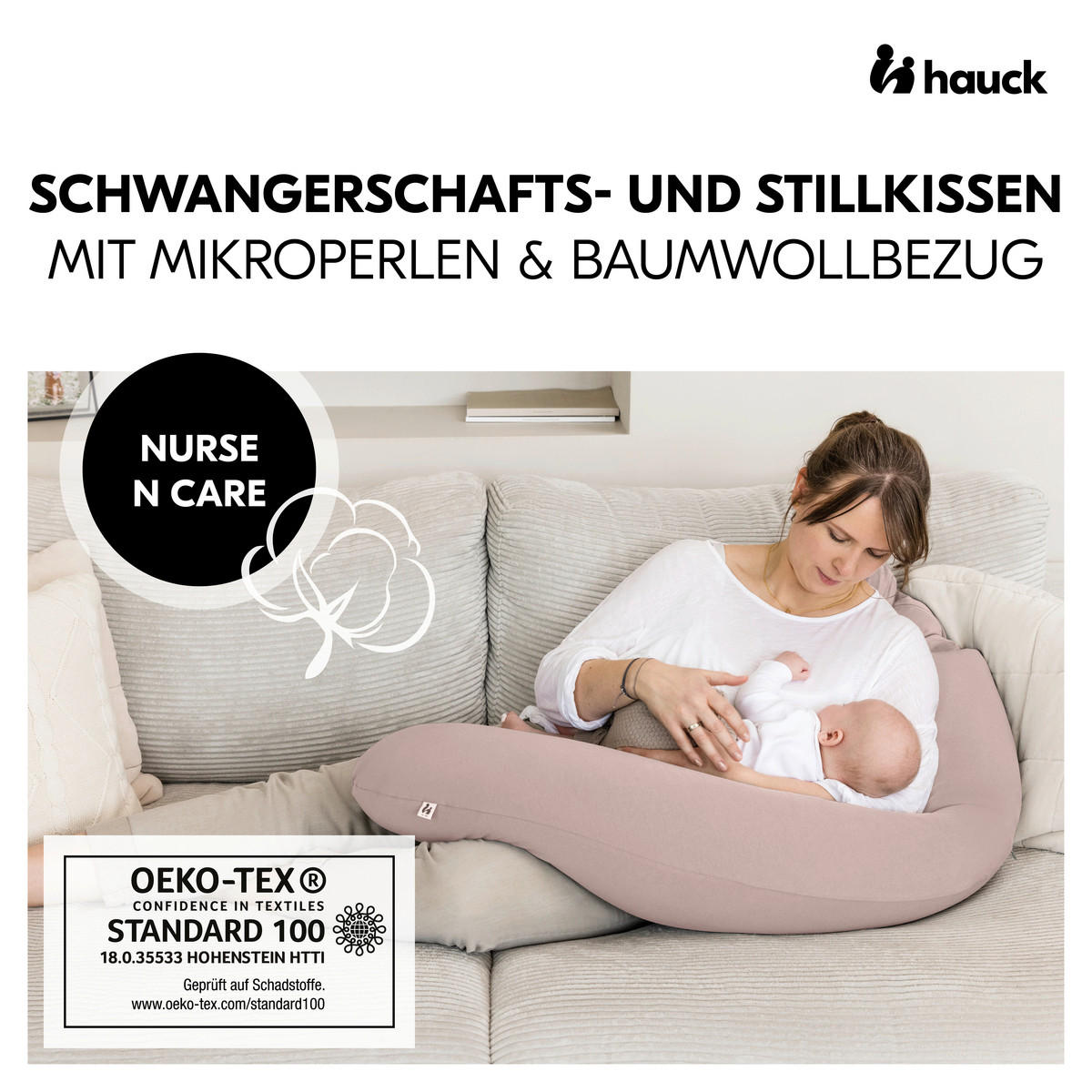 STILLKISSEN 190 cm NURSE N CARE   - Altrosa, Basics, Textil (190cm) - Hauck