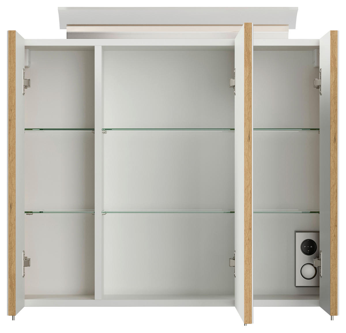 SPIEGELSCHRANK 75/62/17 cm  - Eichefarben, MODERN, Glas/Holzwerkstoff (75/62/17cm) - MID.YOU