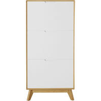 SCHUHSCHRANK Weiß, Eiche Wotan  - Eiche Wotan/Weiß, Design, Holzwerkstoff (60/125/24cm) - Livetastic