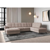 WOHNLANDSCHAFT in Flachgewebe Greige  - Greige/Schwarz, Modern, Textil/Metall (164/319/212cm) - Sit & More