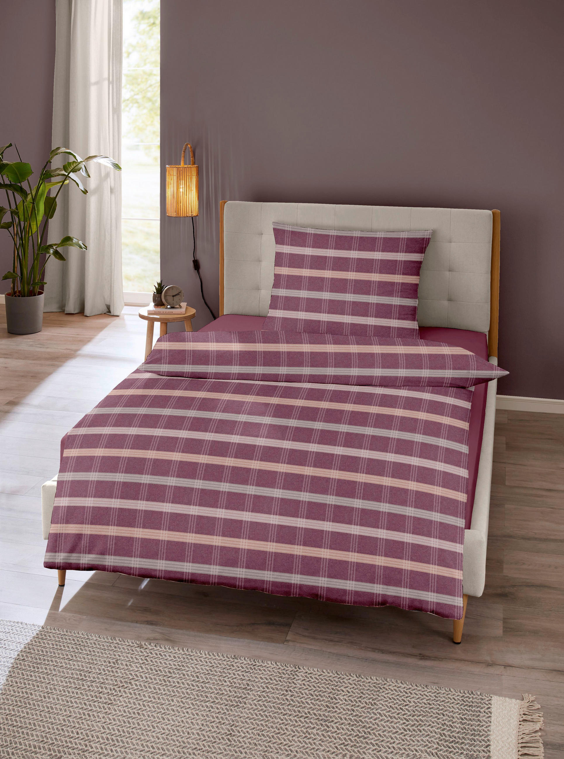 POVLEČENÍ, flanel, bordeaux, 140/200 cm - bordeaux, Design, textil (140/200cm)