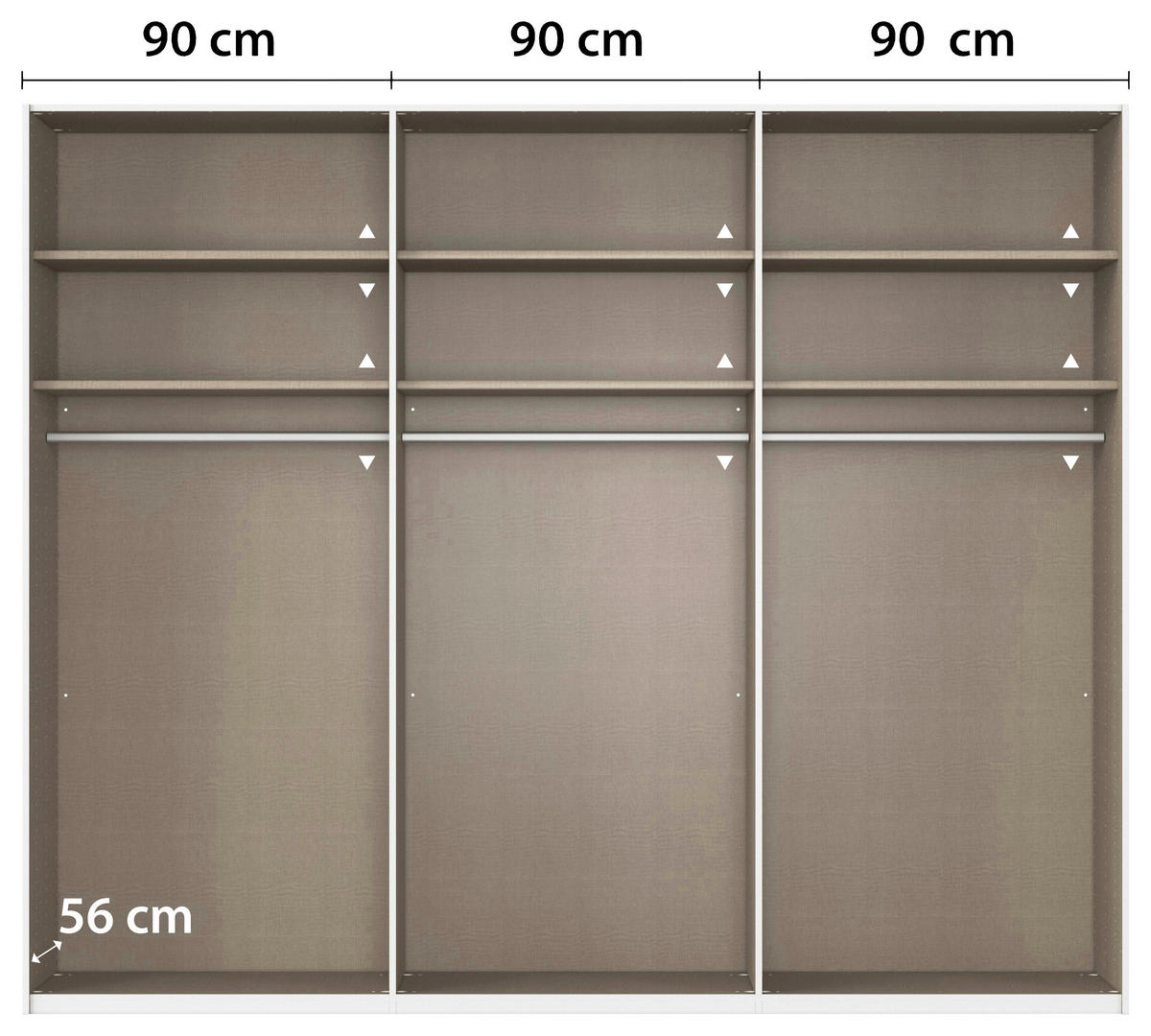 SCHWEBETÜRENSCHRANK 271/223/68 cm 3-türig Weiß, Schwarz  - Schwarz/Weiß, KONVENTIONELL, Glas/Holzwerkstoff (271/223/68cm) - Novel