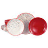 SERVIS Joy Rot-bunt 12 delar  - röd/cremefärgad, Basics, keramik - Creatable