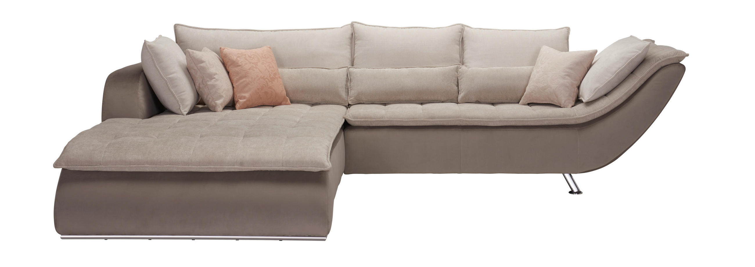 HÖRNSOFFA i vävt tyg taupe, beige  - beige/sandfärgad, Design, metall/textil (220/300cm) - Livetastic
