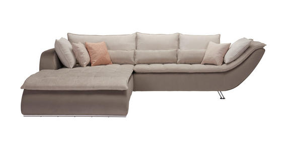 ECKSOFA Taupe, Beige Webstoff  - Taupe/Sandfarben, Design, Textil/Metall (220/300cm) - Hom`in