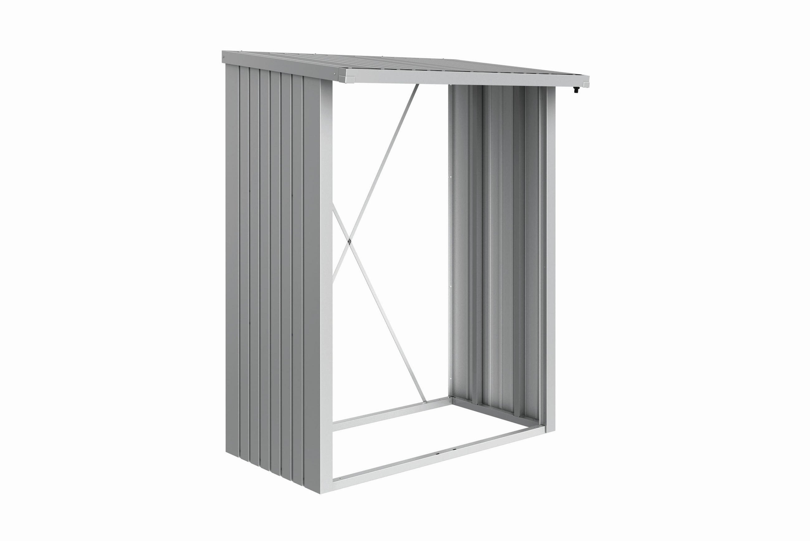 KAMINHOLZREGAL 157/199/102 cm  Metall  - Silberfarben, Design, Metall (157/199/102cm) - Biohort