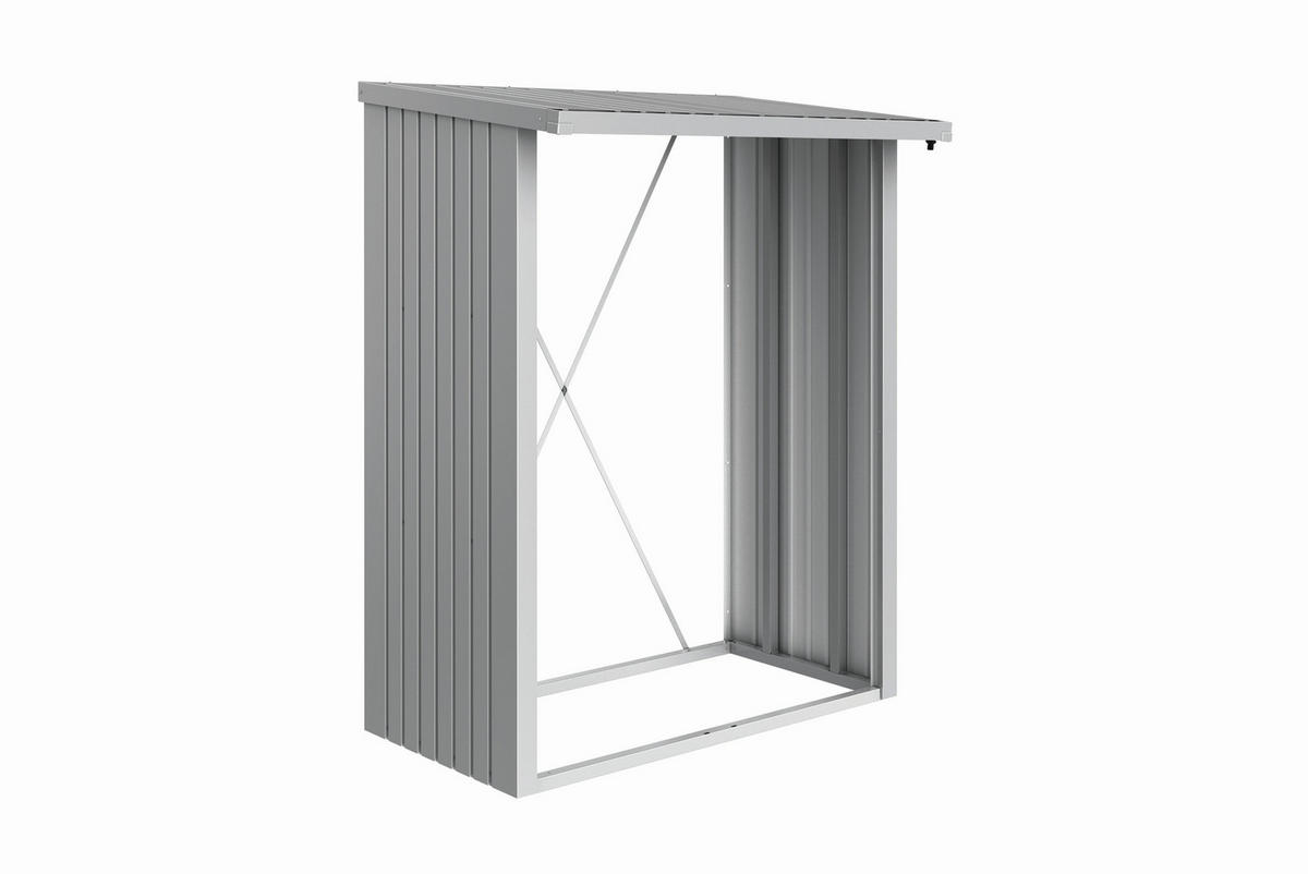 KAMINHOLZREGAL 157/199/102 cm  Metall  - Silberfarben, Design, Metall (157/199/102cm) - Biohort