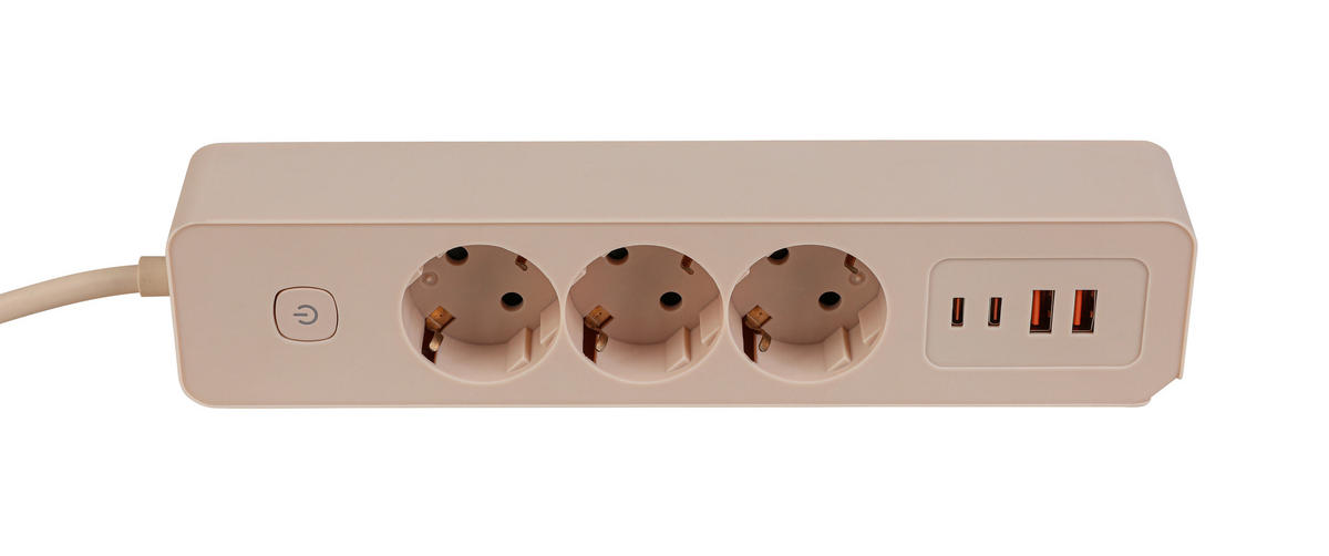 STECKDOSENLEISTE - Roségold, Basics, Kunststoff/Metall (24/5,5/4cm) - Mican