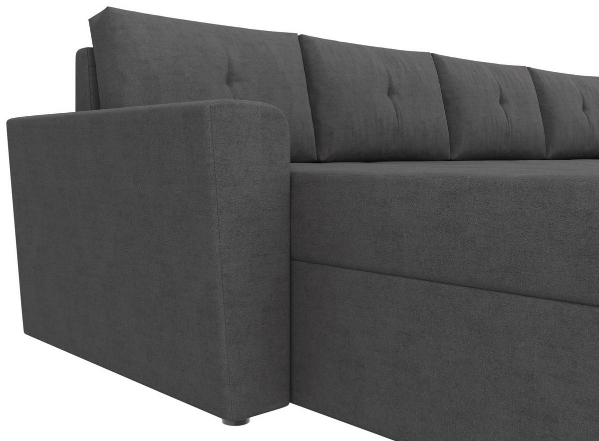 WOHNLANDSCHAFT TERMOLI in Jacquard Grau  - Schwarz/Grau, Design, Kunststoff/Textil (155/296/155cm) - MID.YOU