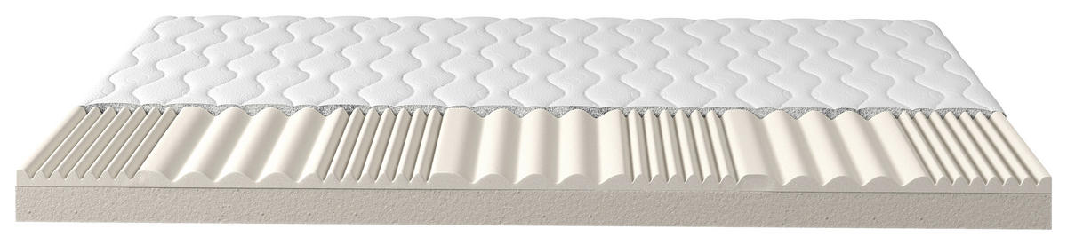 KOMFORTSCHAUMMATRATZE 80/200 cm Höhe ca. 12 cm 7 -Zonen - Weiß, Basics, Textil (80/200cm) - Xora