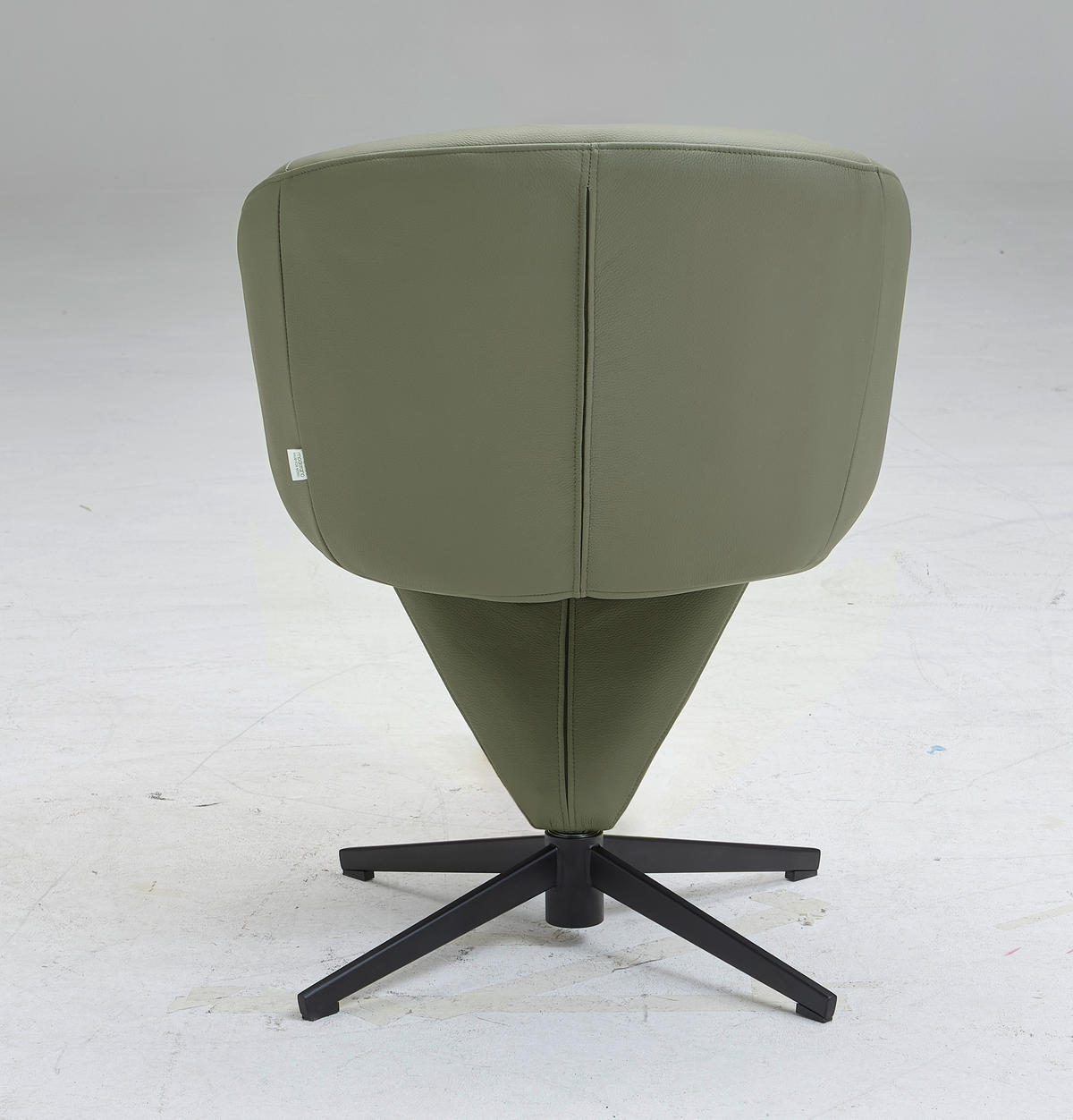 STOL MED ARMSTÖD järn äkta läder pigmenterad  - olivgrön/svart, Design, metall/läder (62/82/62cm) - Moderano