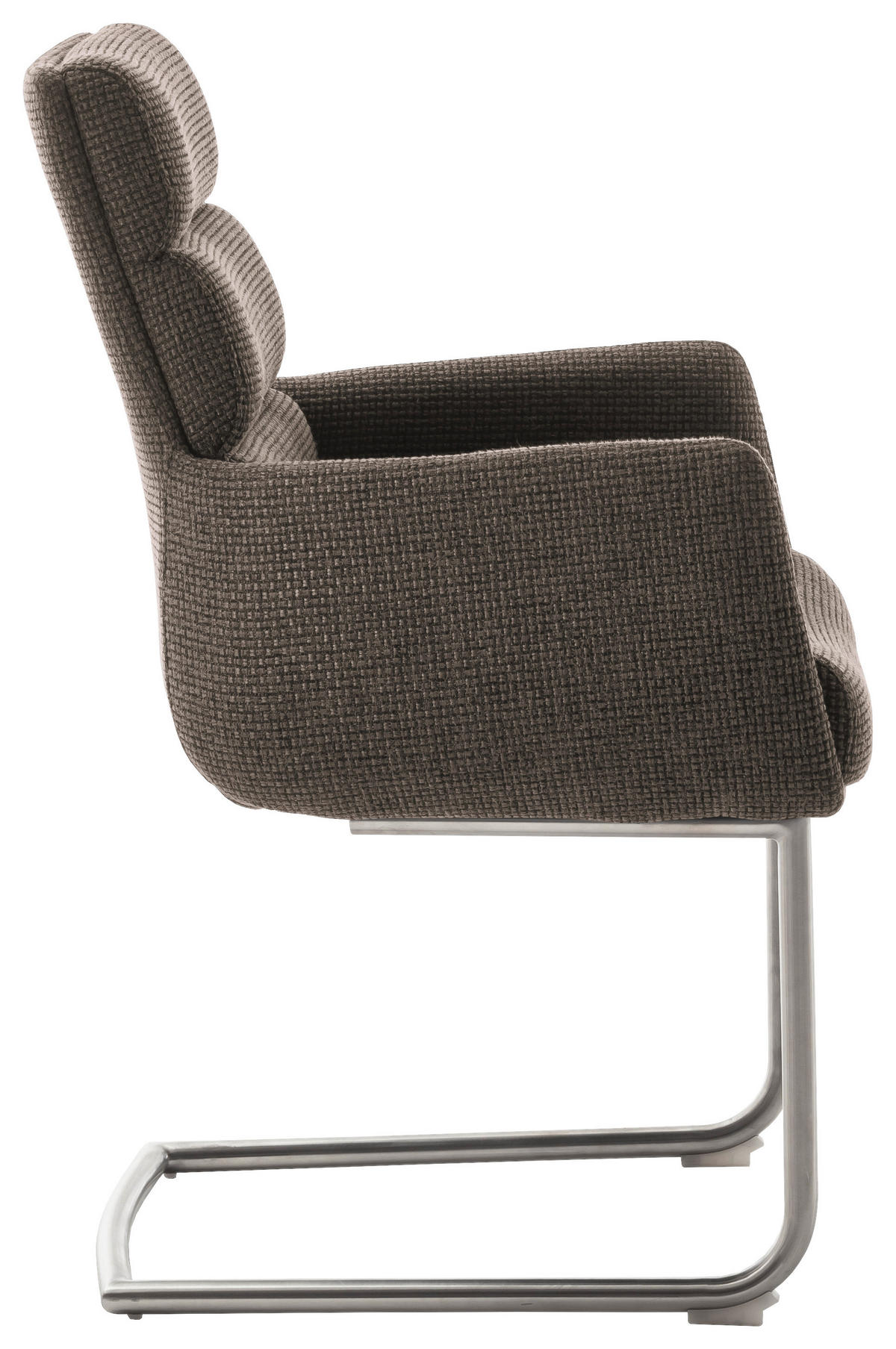 ARMLEHNSTUHL  in Edelstahl Webstoff  - Edelstahlfarben/Cappuccino, Design, Textil/Metall (61/90/64cm) - Dieter Knoll
