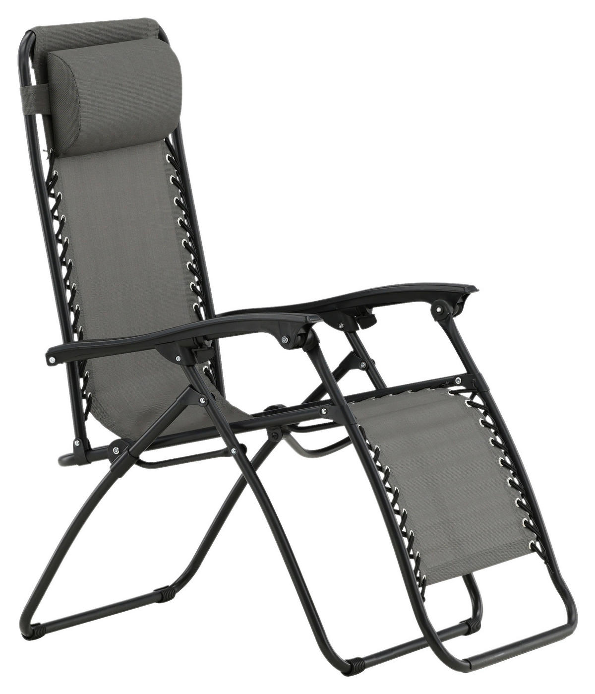 GARTEN-RELAXSESSEL 68/112/90 cm  - Grau, KONVENTIONELL, Kunststoff/Textil (68/112/90cm) - Gardenson